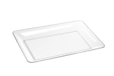 11.25 In. x 18.25 In. | Clear Rectangle Plastic Tray | 50 Pack